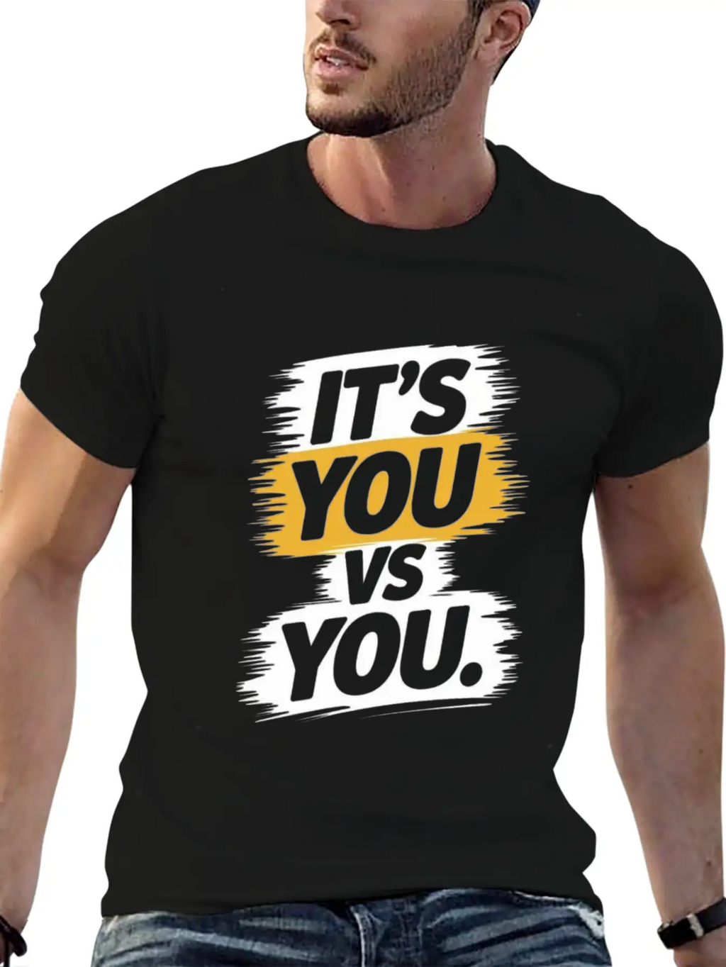 It's You Vs. You - Motivational Quote Unisex Short Sleeve Soft Cotton T-Shirt – Casual Everyday Wear