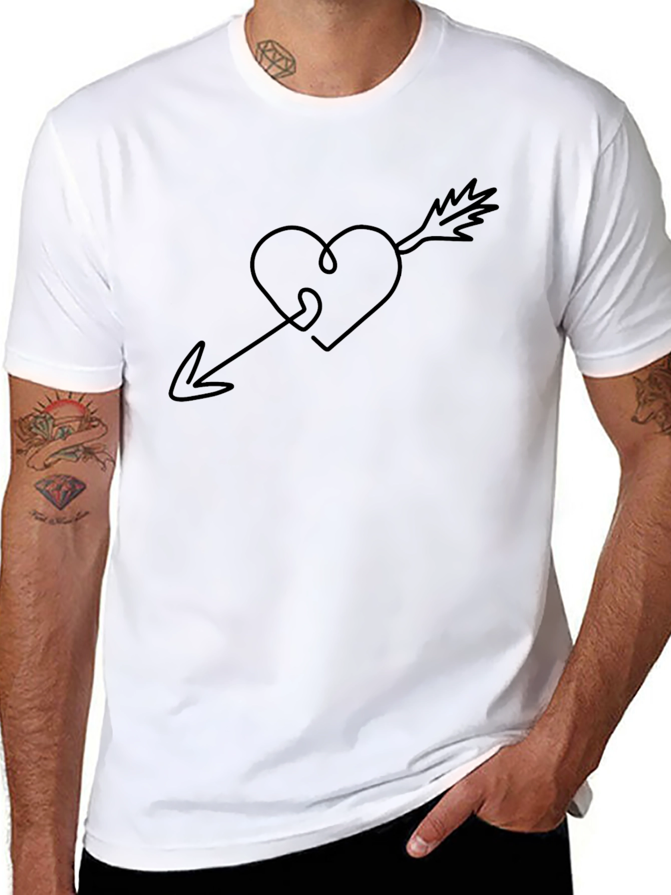 Heart Arrow Graphic Tee - Modern Minimalist Design