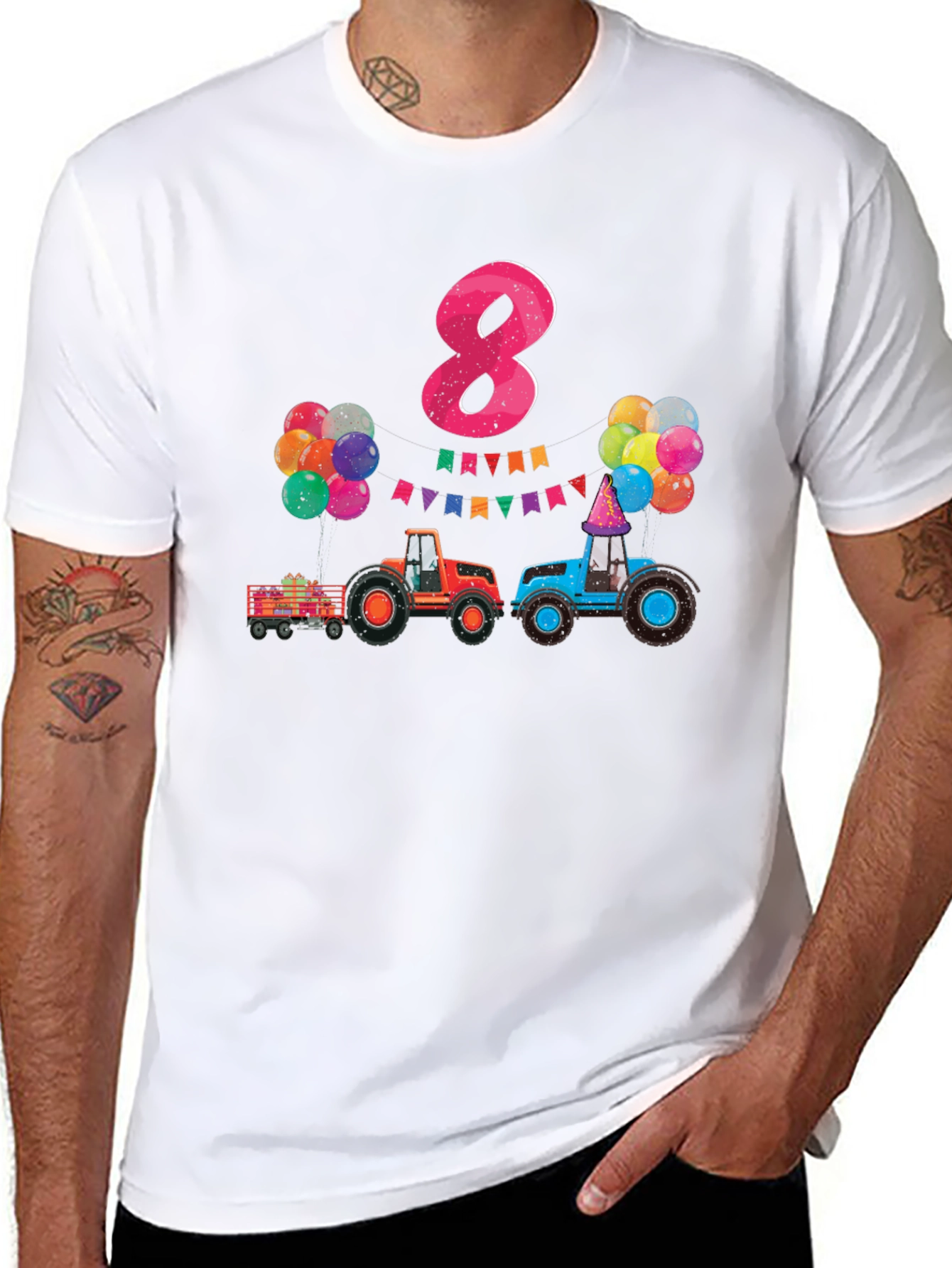 Kids Birthday Tractor 8 T-Shirt