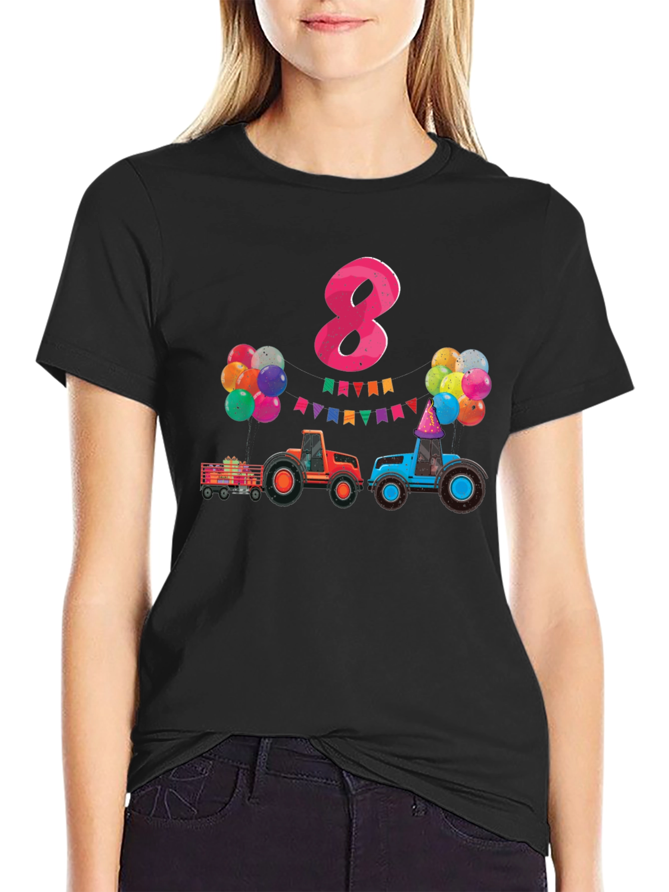 Kids Birthday Tractor 8 T-Shirt