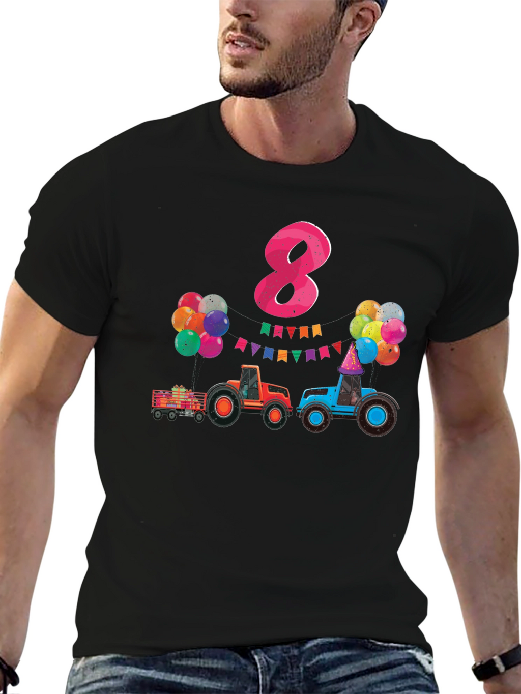 Kids Birthday Tractor 8 T-Shirt