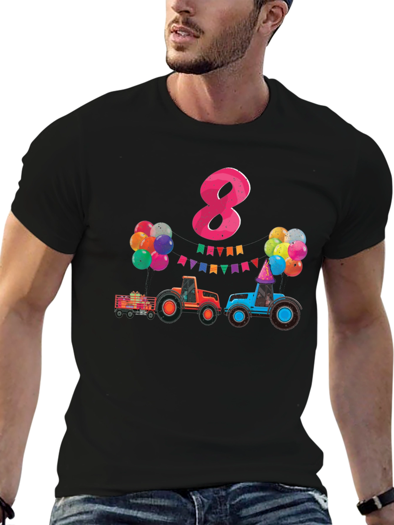 Kids Birthday Tractor 8 T-Shirt