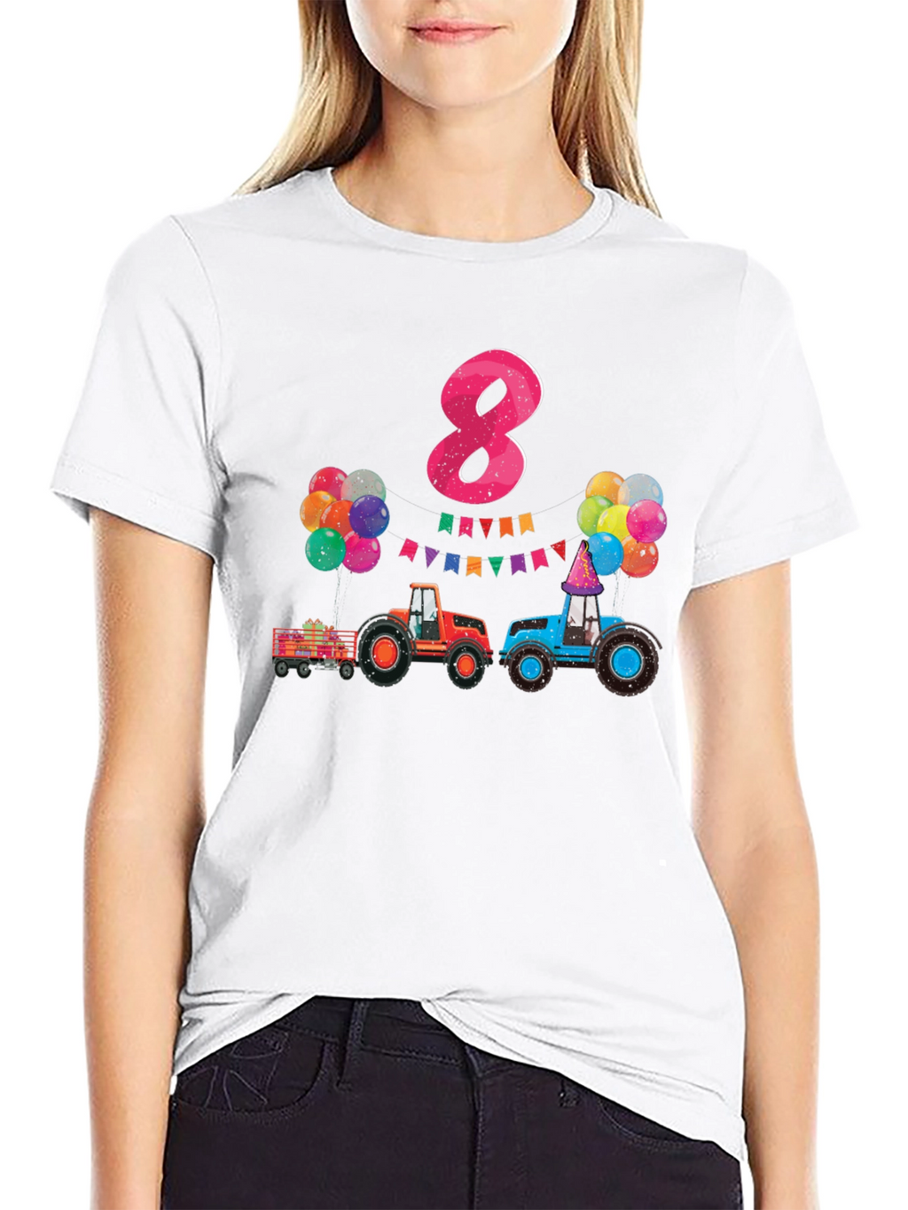Kids Birthday Tractor 8 T-Shirt