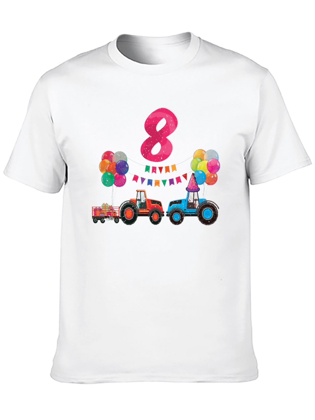 Kids Birthday Tractor 8 T-Shirt