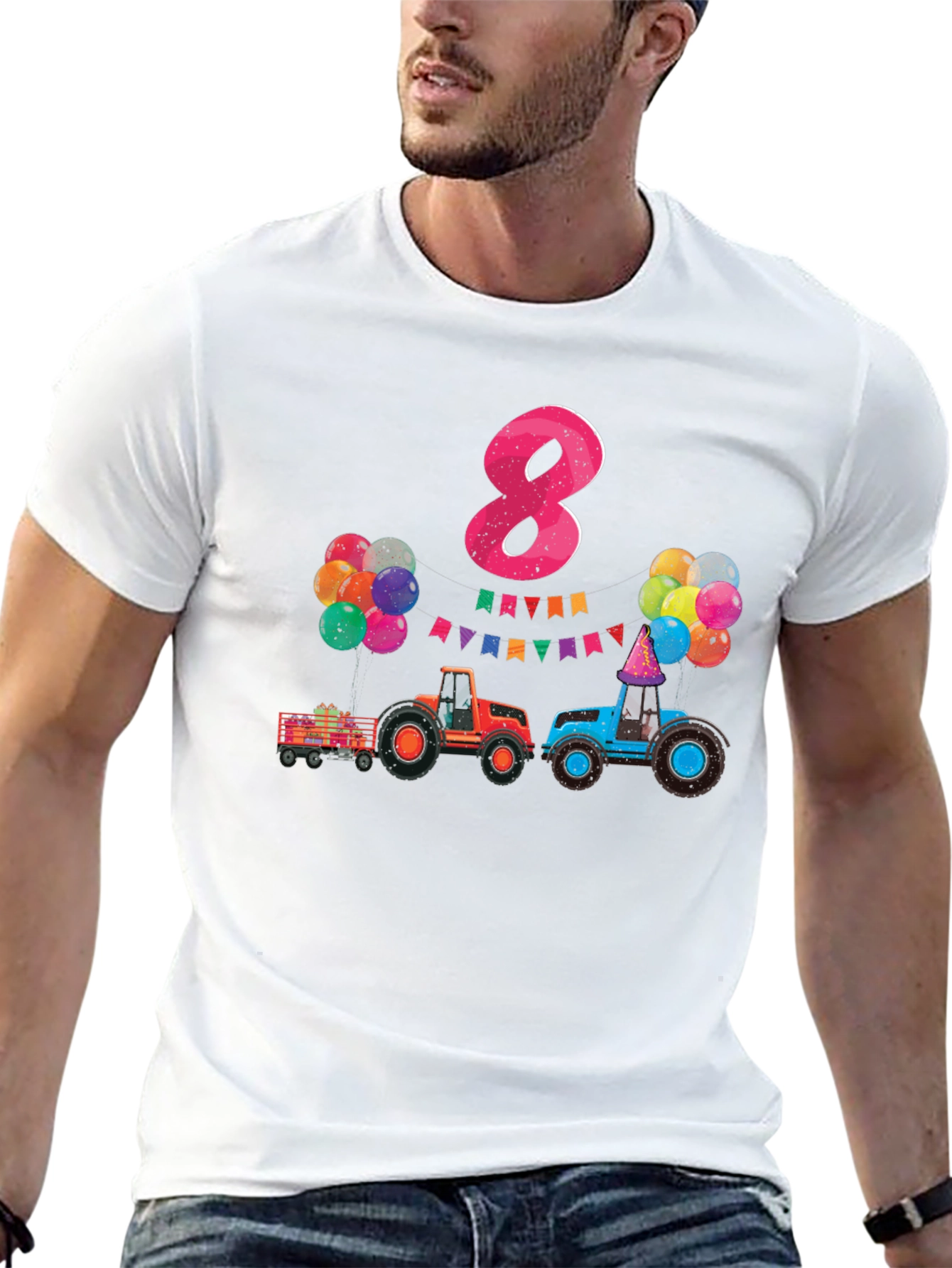 Kids Birthday Tractor 8 T-Shirt