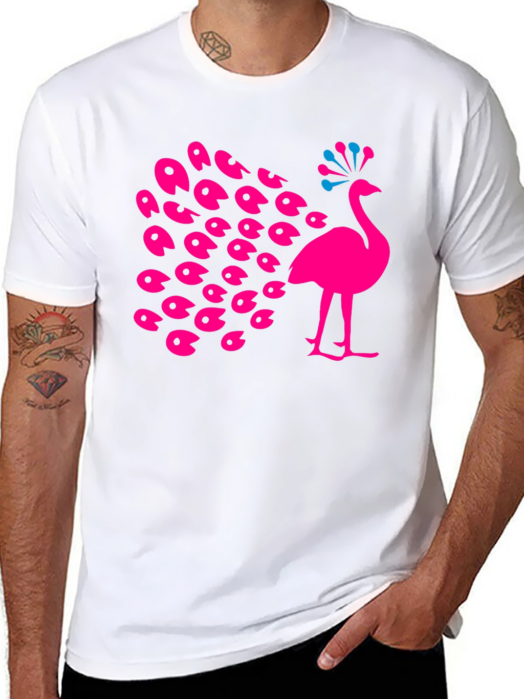 Peacock Graphic Tee - Bold & Stylish Black T-Shirt