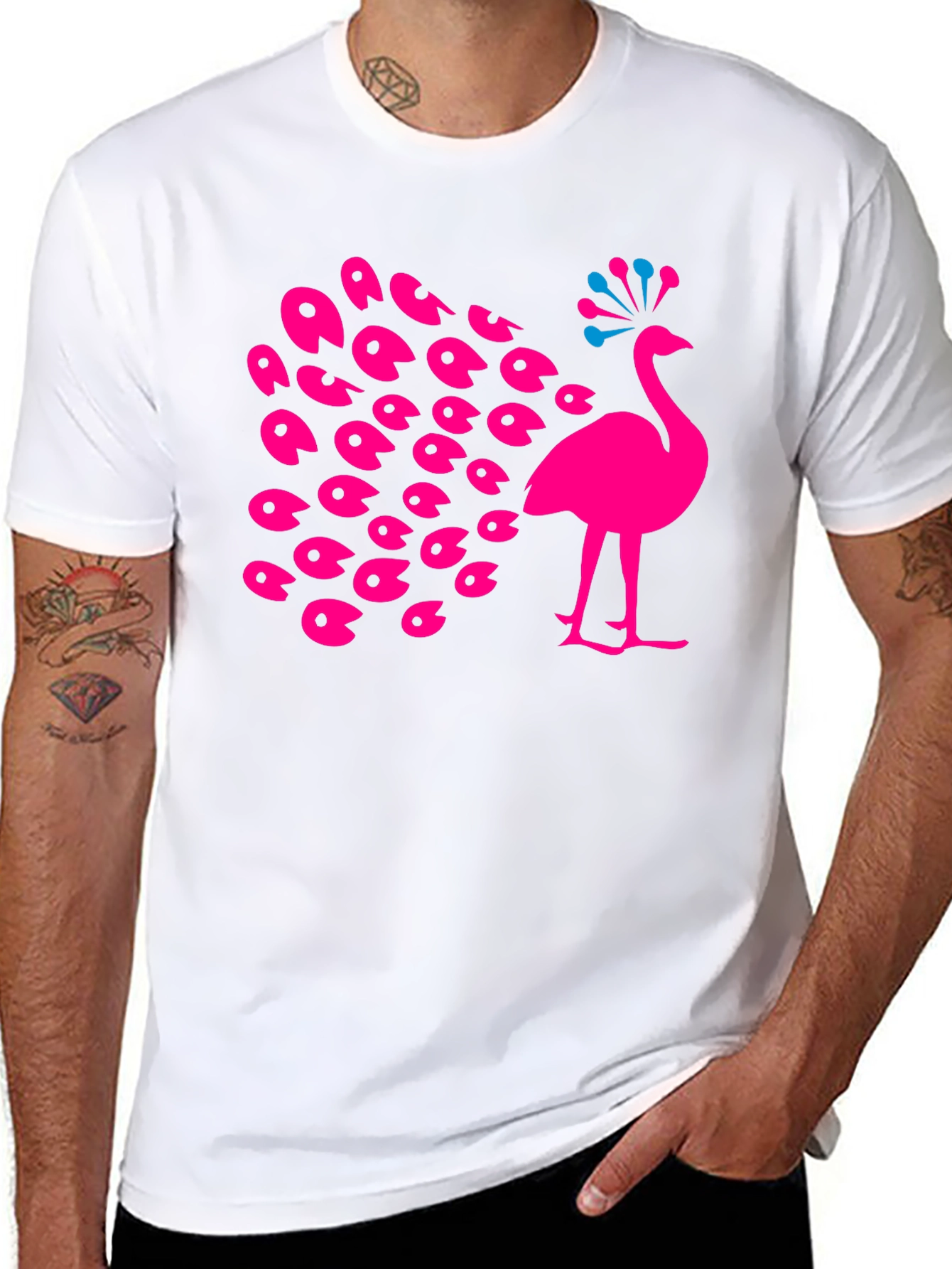 Peacock Graphic Tee - Bold & Stylish Black T-Shirt