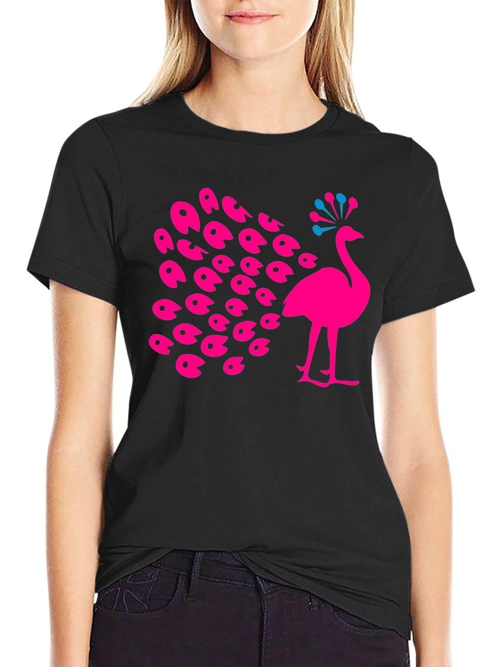 Peacock Graphic Tee - Bold & Stylish Black T-Shirt