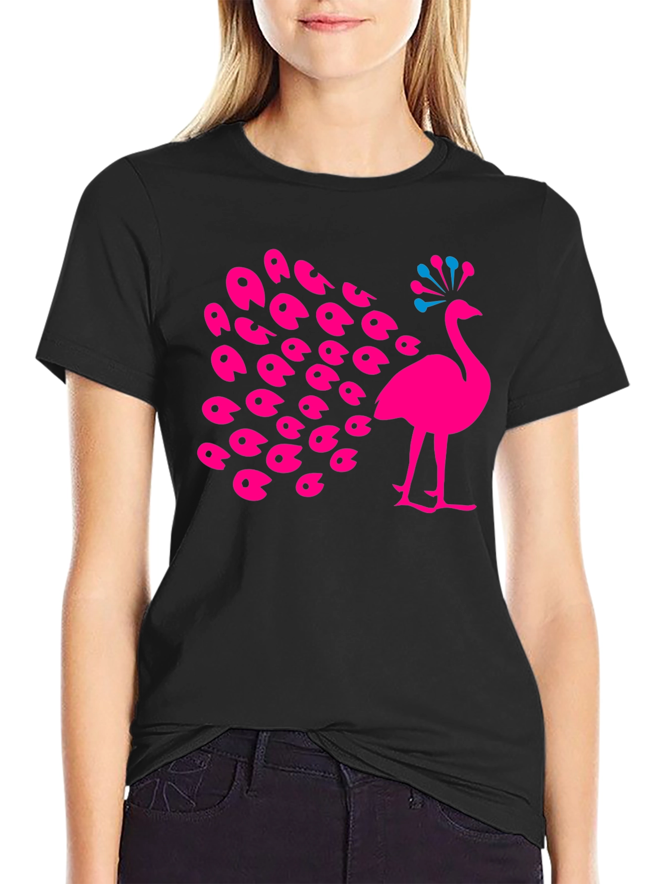 Peacock Graphic Tee - Bold & Stylish Black T-Shirt