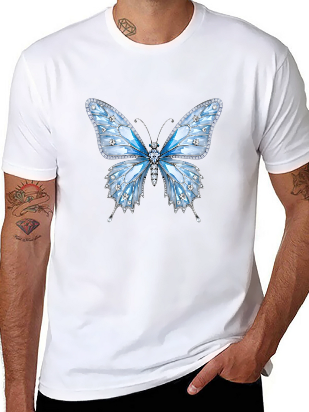 Butterfly Gem T-Shirt - Sparkling Elegant Design