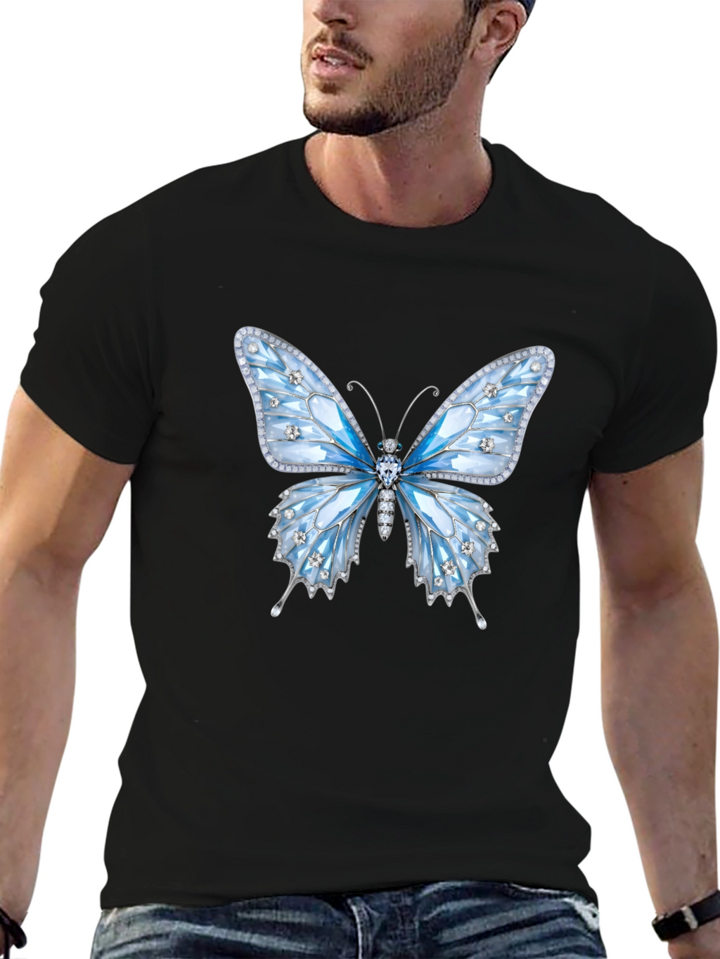 Butterfly Gem T-Shirt - Sparkling Elegant Design