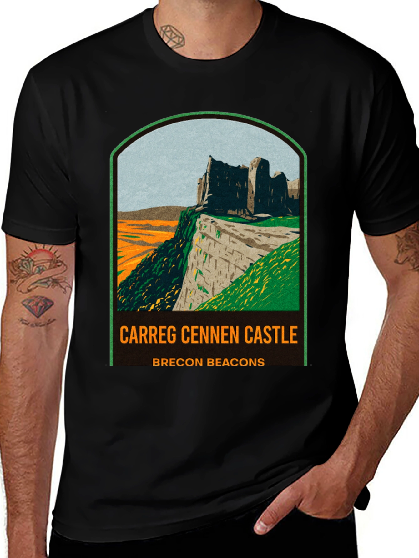 Carreg Cennen Castle T-Shirt - Brecon Beacons Souvenir Tee