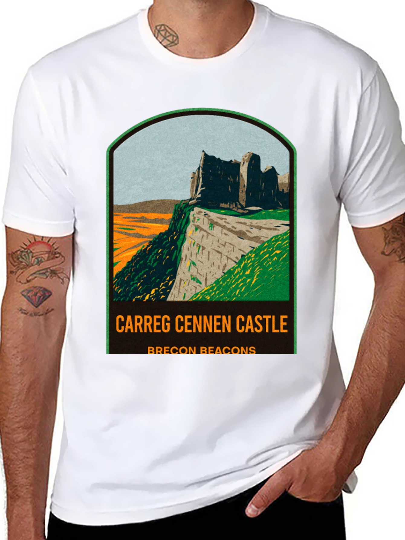 Carreg Cennen Castle T-Shirt - Brecon Beacons Souvenir Tee