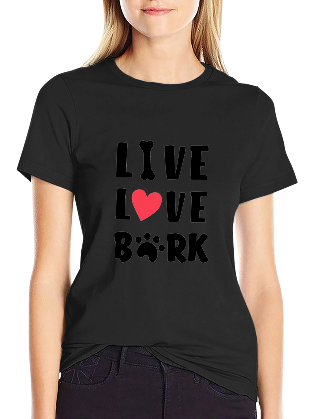 Live Love Bark Black T-Shirt