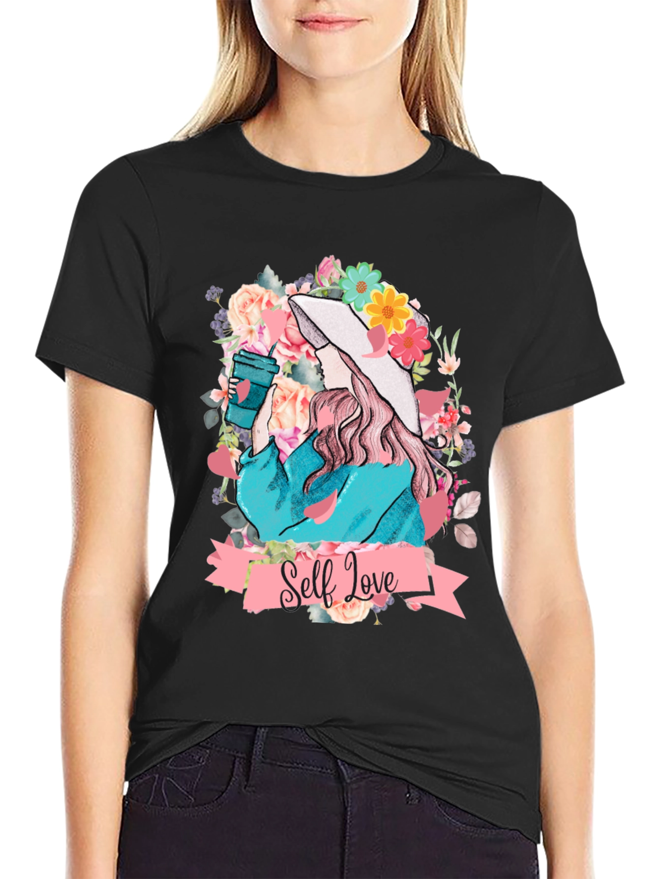 Self Love Floral Graphic Tee - Stylish Comfort