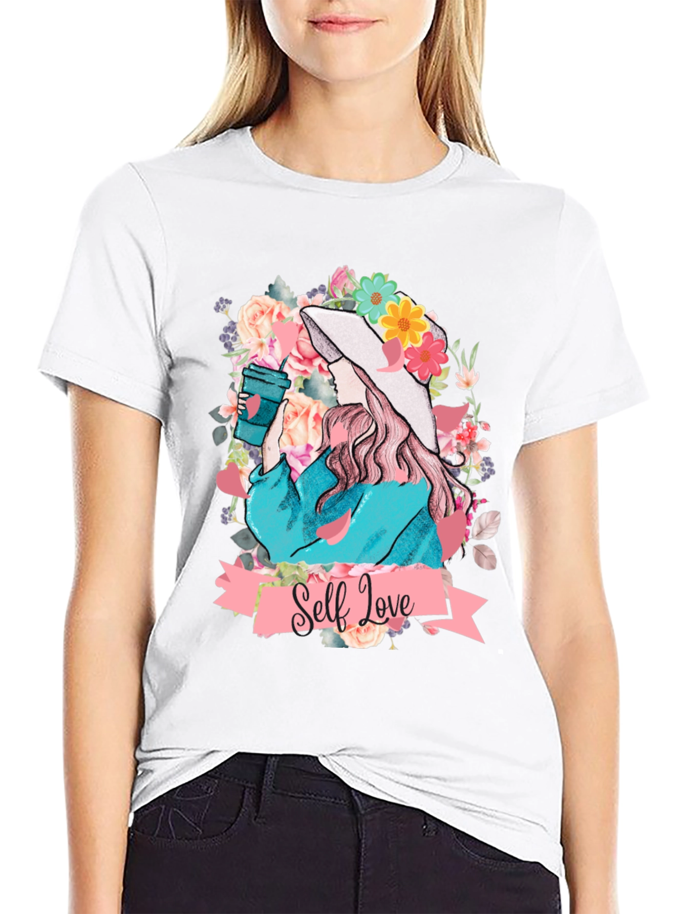 Self Love Floral Graphic Tee - Stylish Comfort