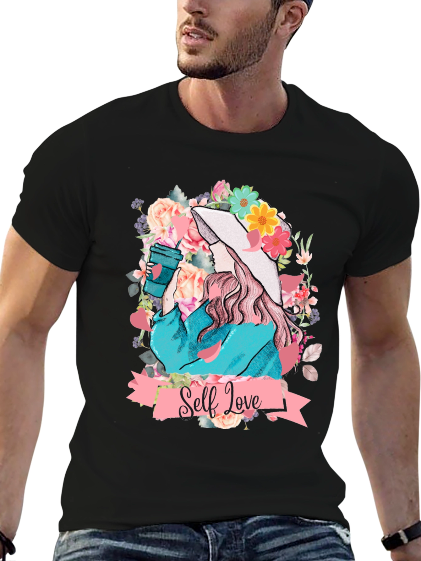 Self Love Floral Graphic Tee - Stylish Comfort