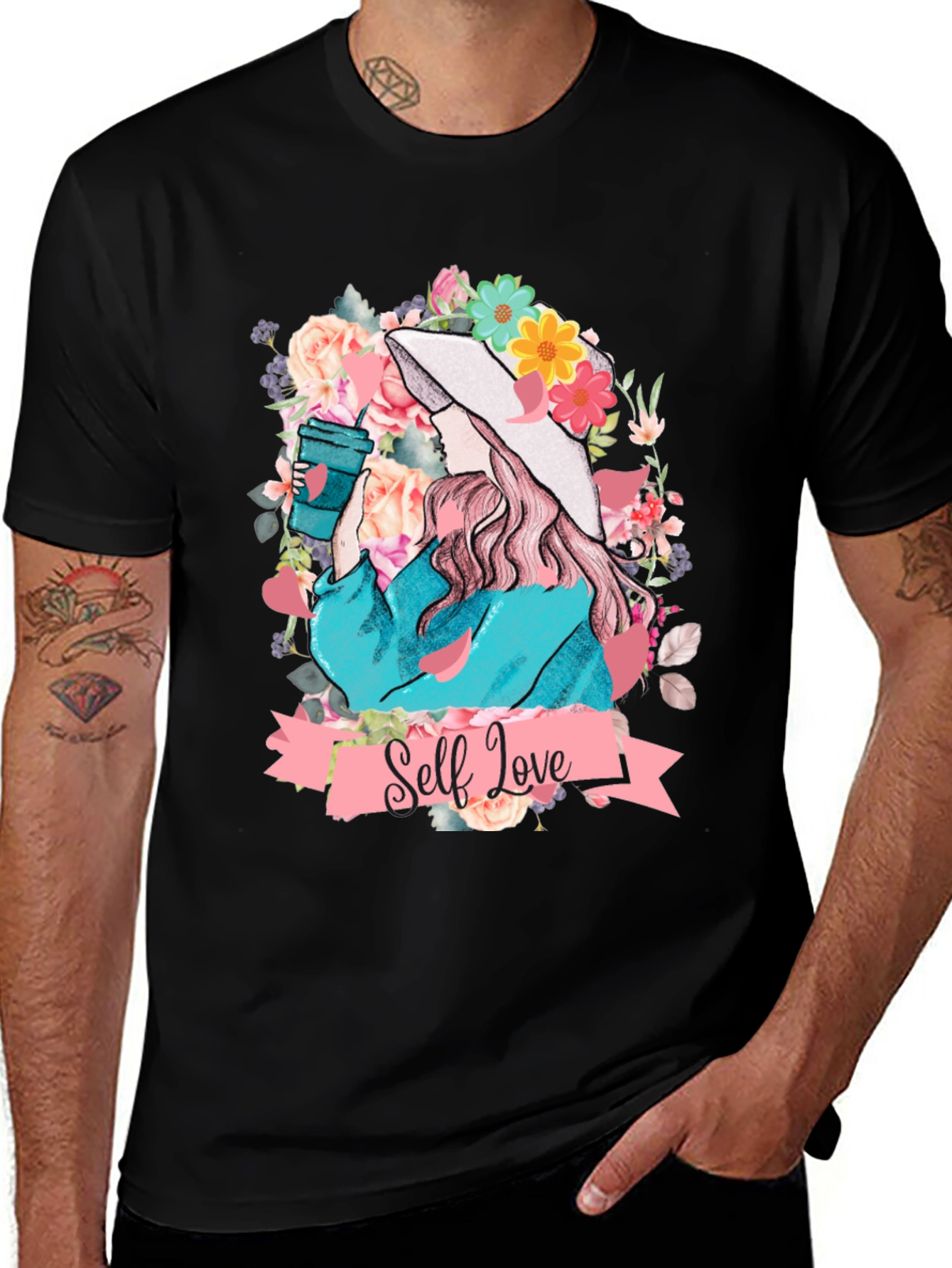 Self Love Floral Graphic Tee - Stylish Comfort