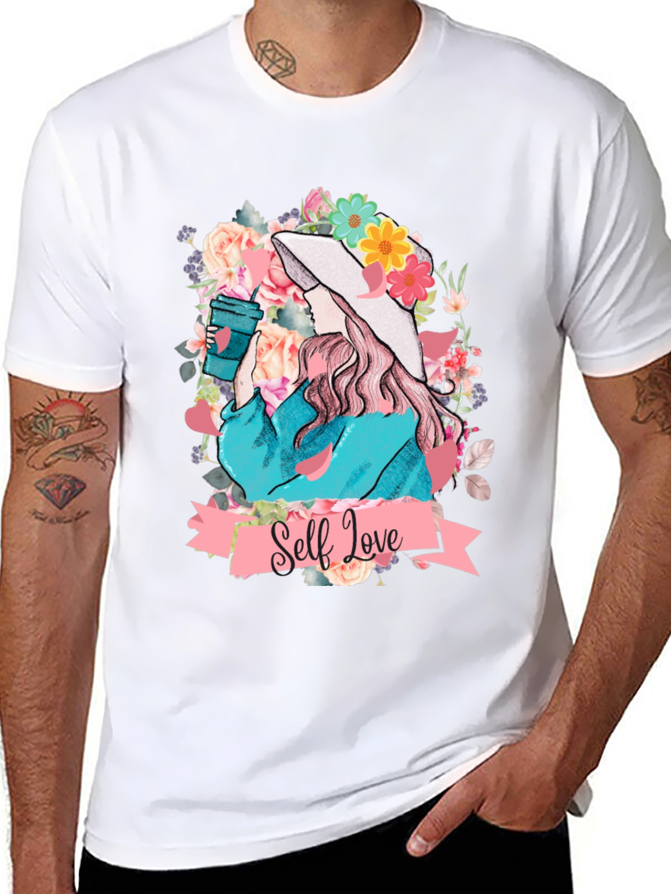 Self Love Floral Graphic Tee - Stylish Comfort