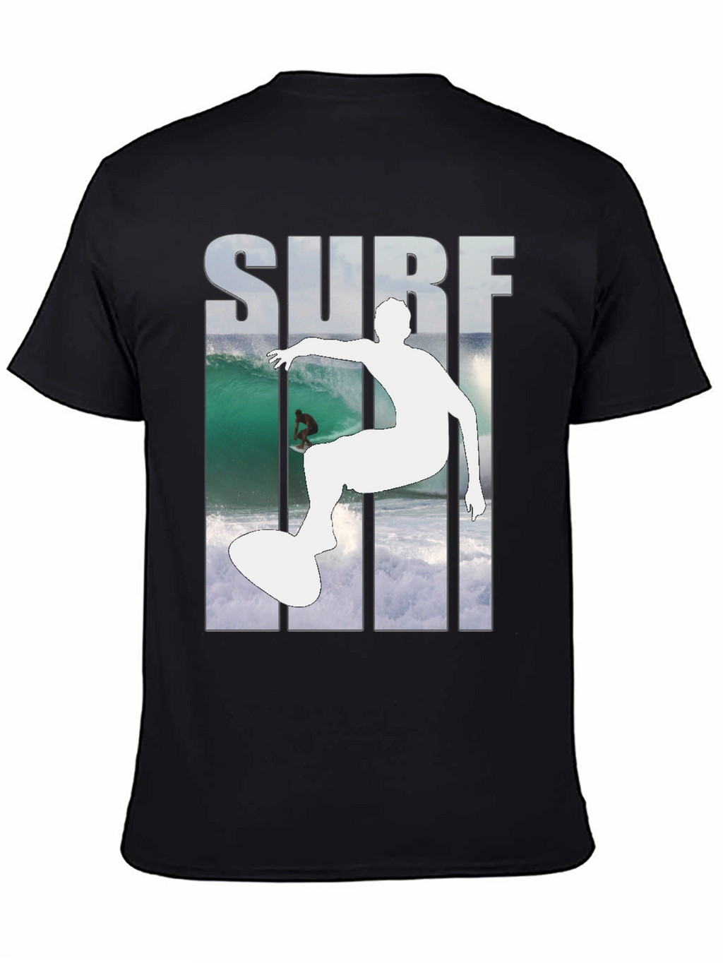 Surf Silhouette Black Graphic Tee