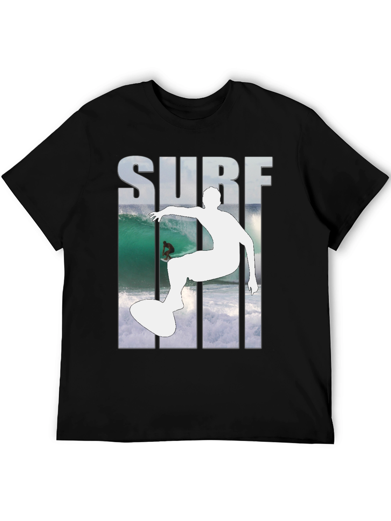 Surf Silhouette Black Graphic Tee
