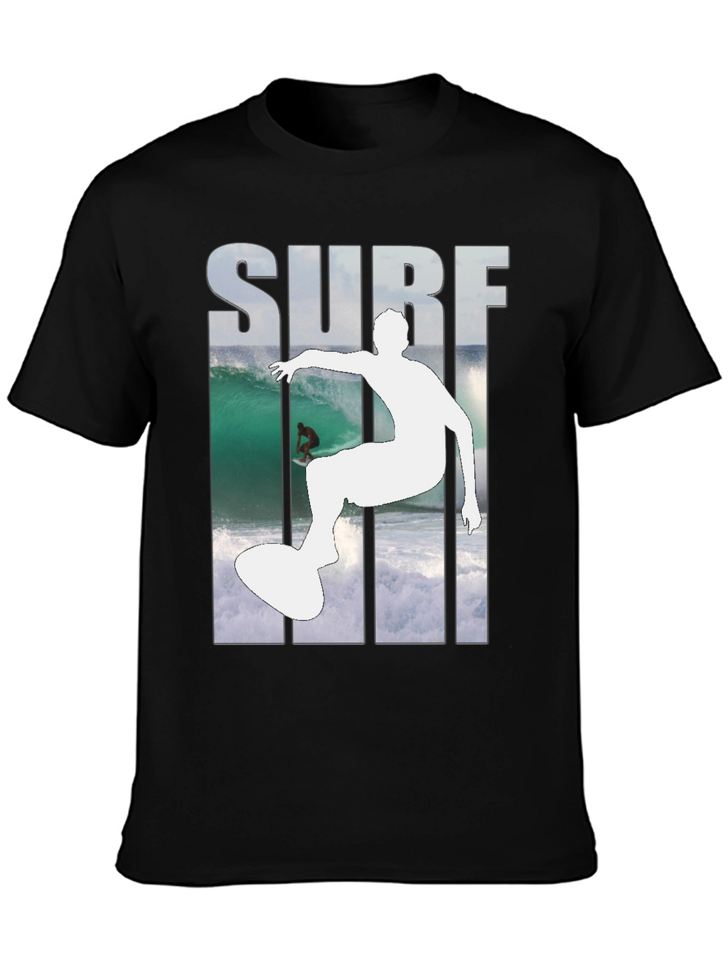 Surf Silhouette Black Graphic Tee
