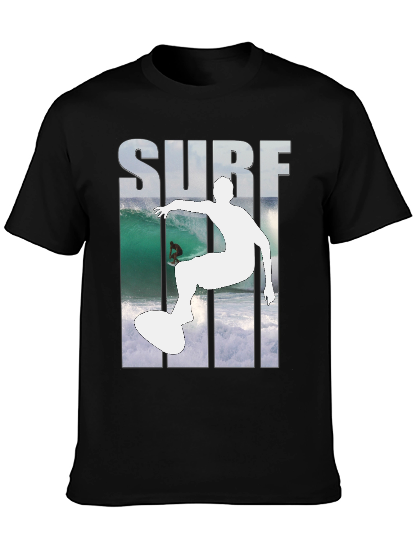 Surf Silhouette Black Graphic Tee