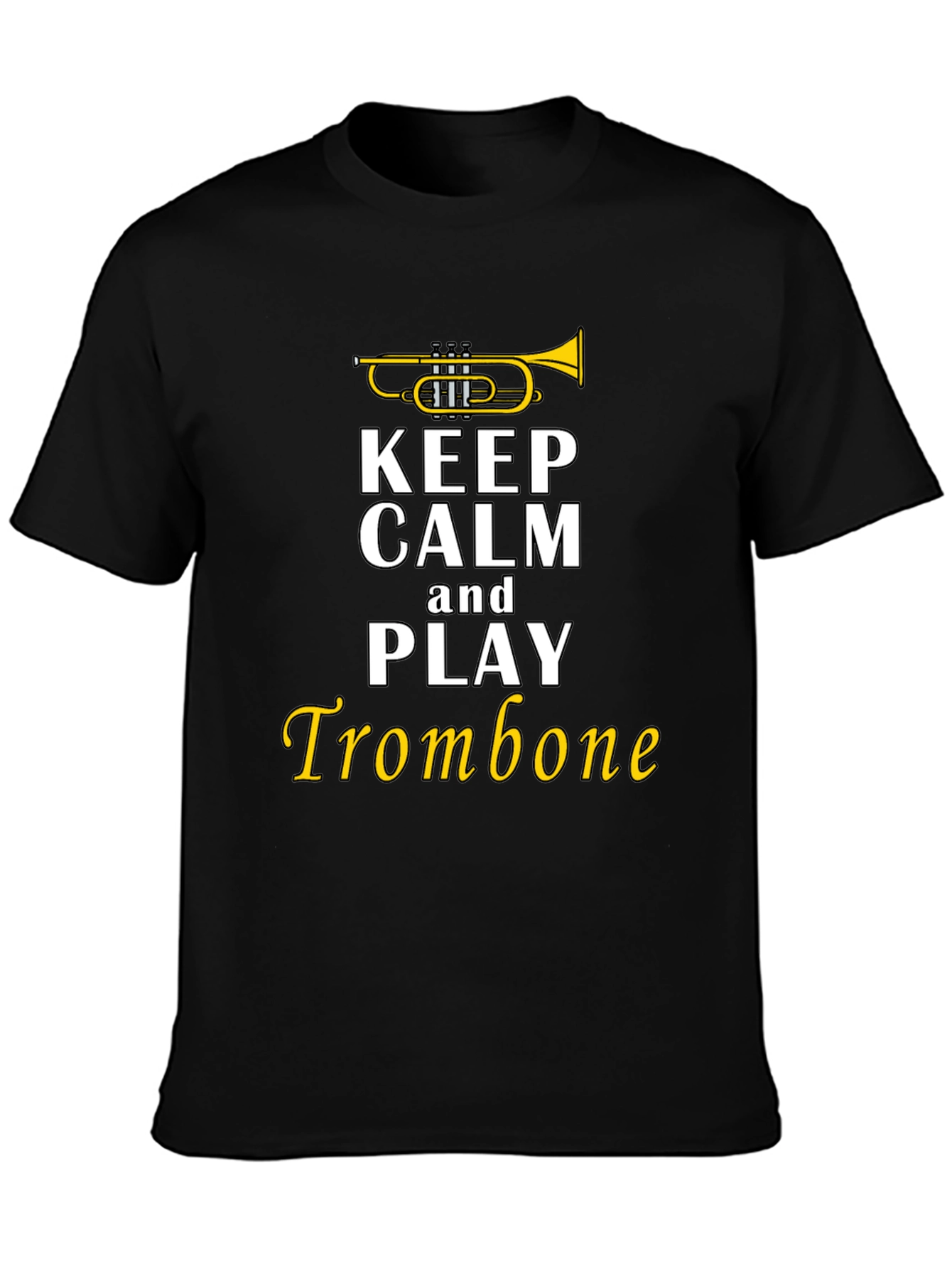 Keep Calm Trombone T-Shirt - Black