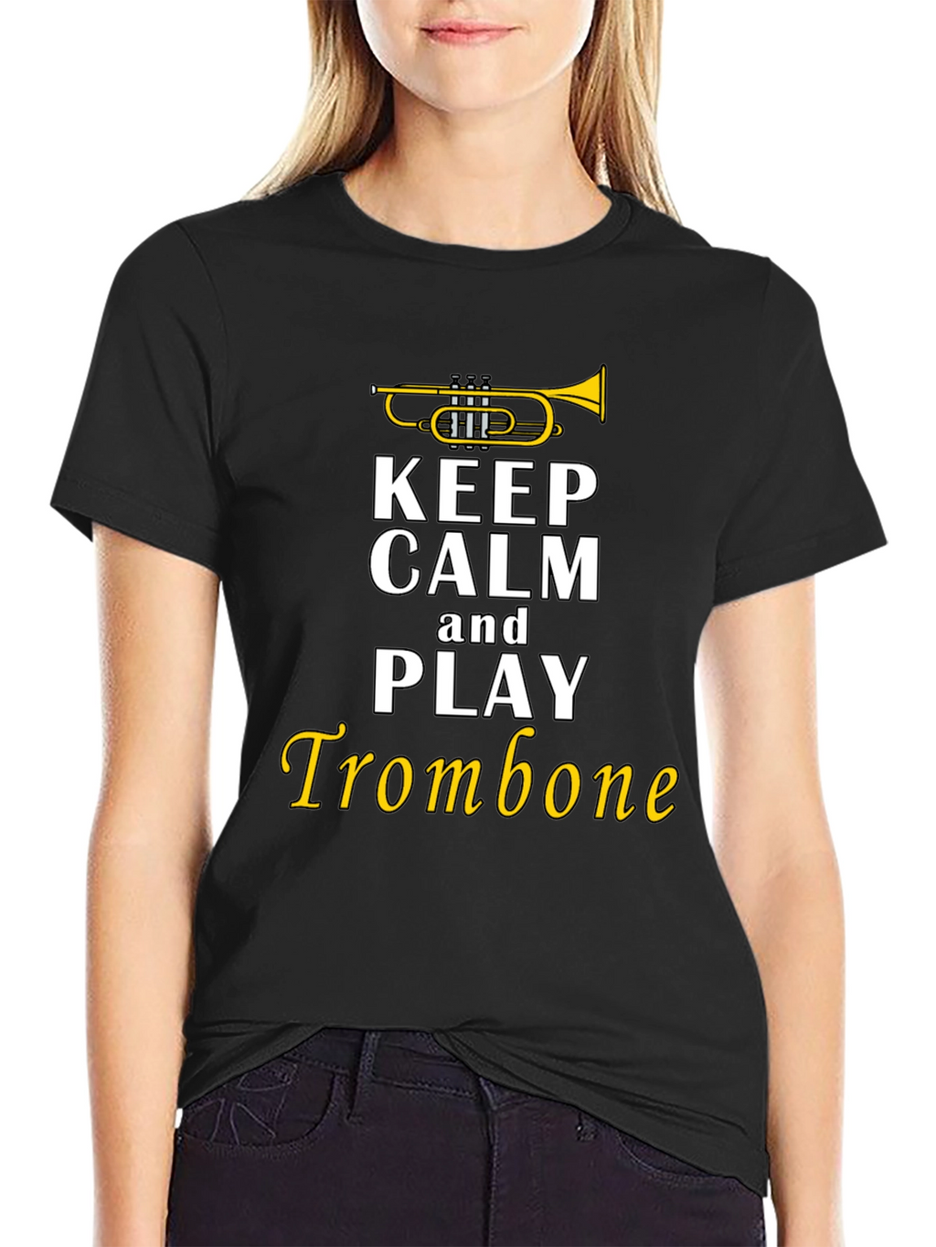 Keep Calm Trombone T-Shirt - Black