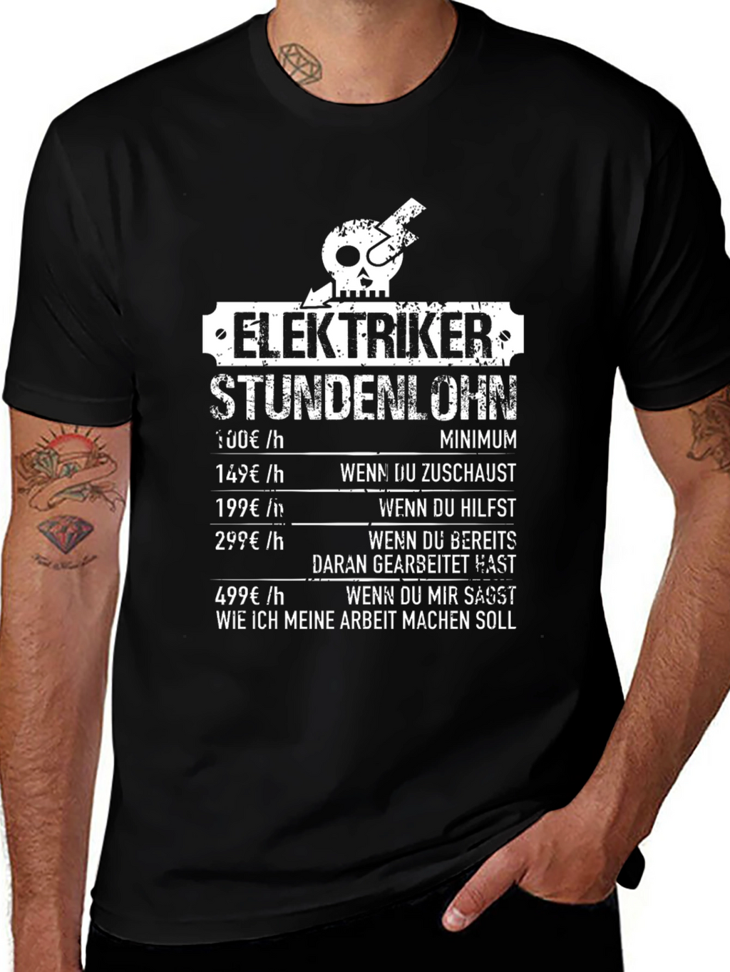 Electrician Hourly Rate T-Shirt - Funny Gift