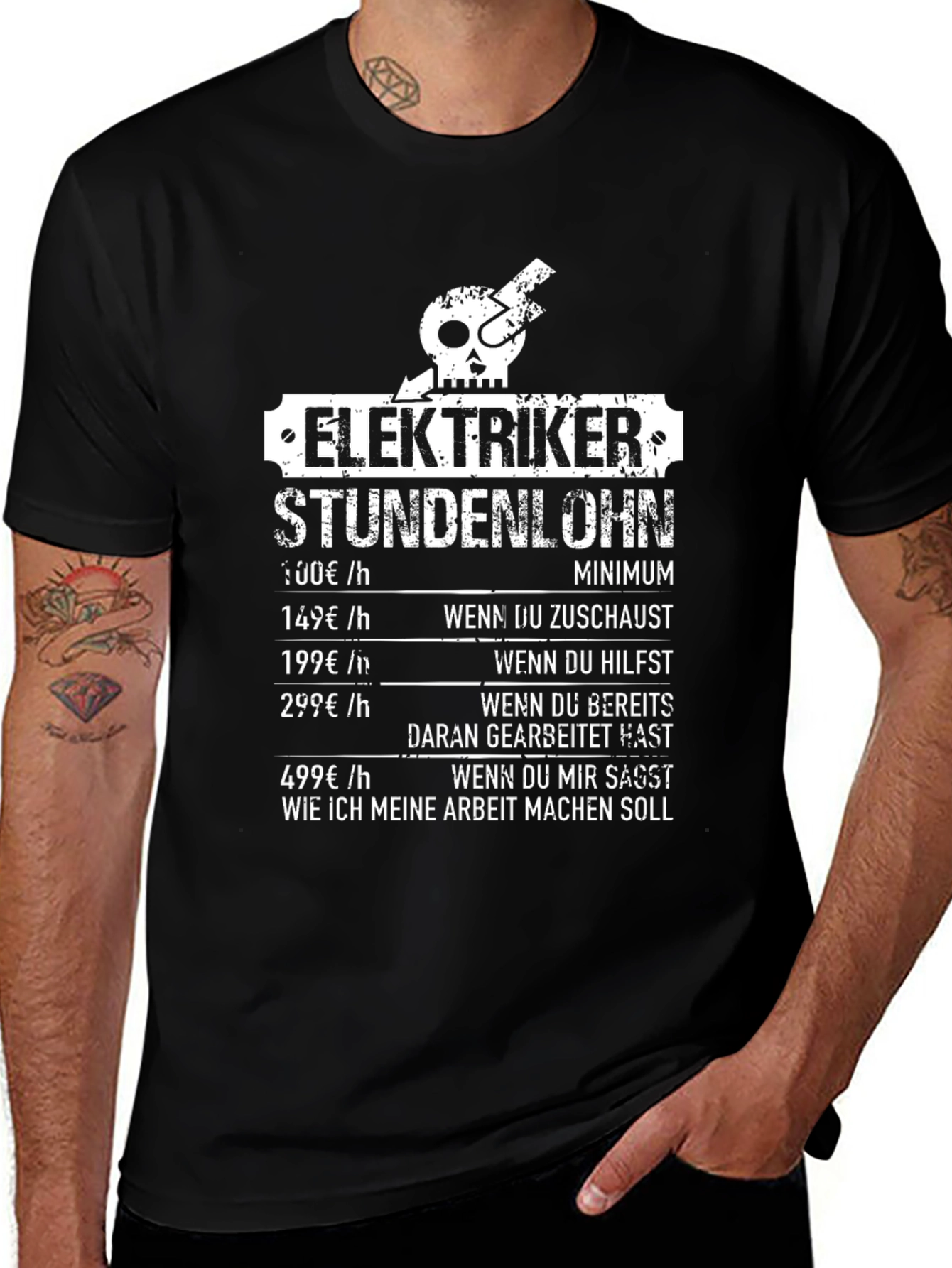 Electrician Hourly Rate T-Shirt - Funny Gift