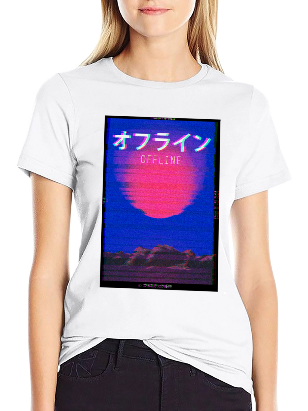 Offline Aesthetic T-Shirt - Vaporwave Style