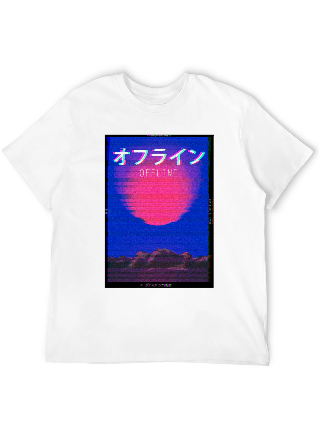 Offline Aesthetic T-Shirt - Vaporwave Style