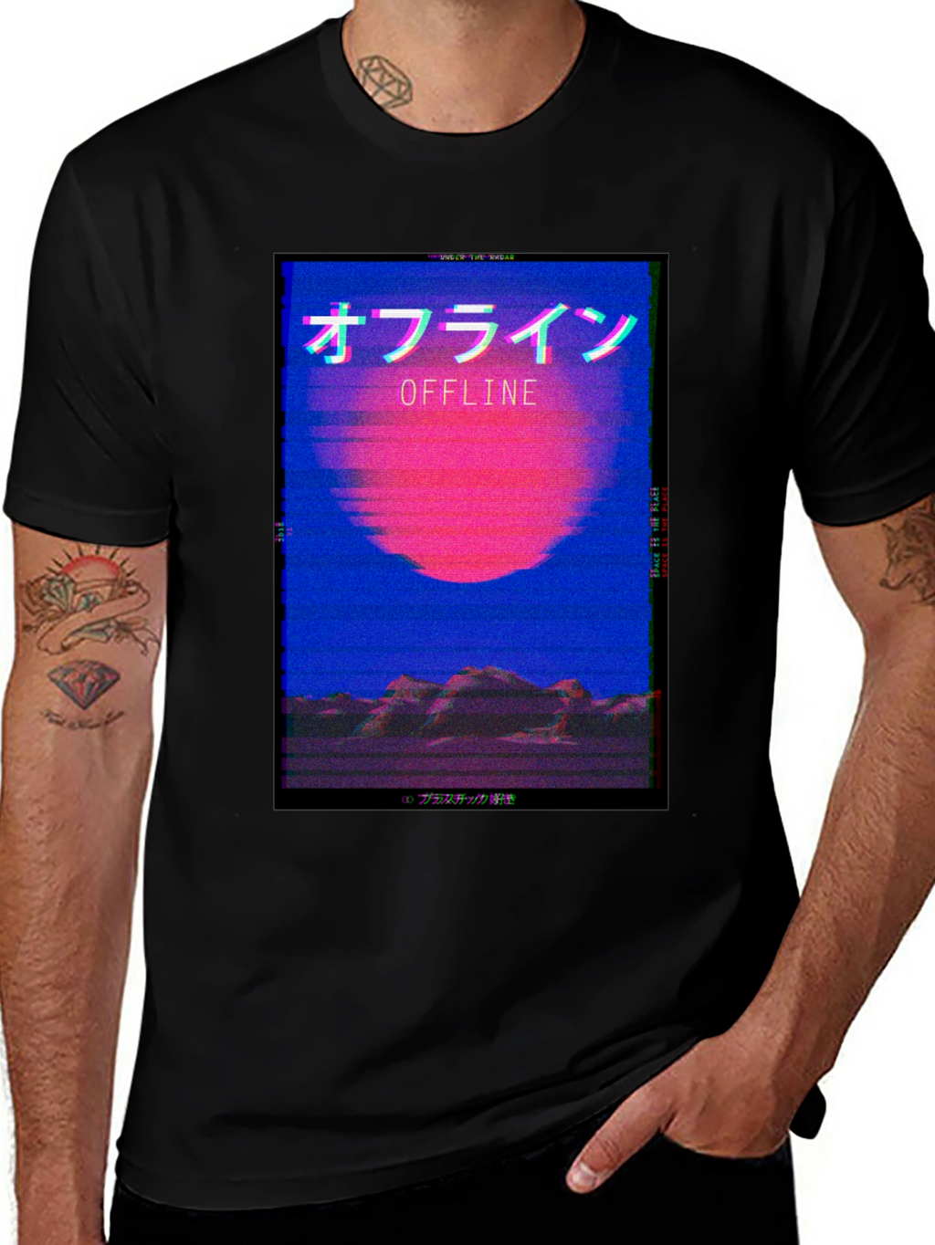 Offline Aesthetic T-Shirt - Vaporwave Style