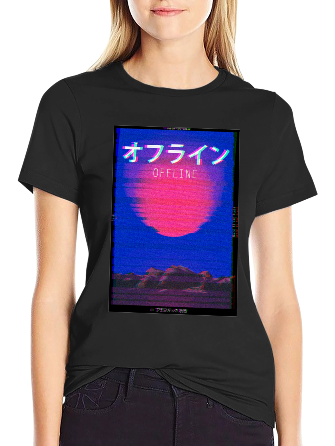 Offline Aesthetic T-Shirt - Vaporwave Style