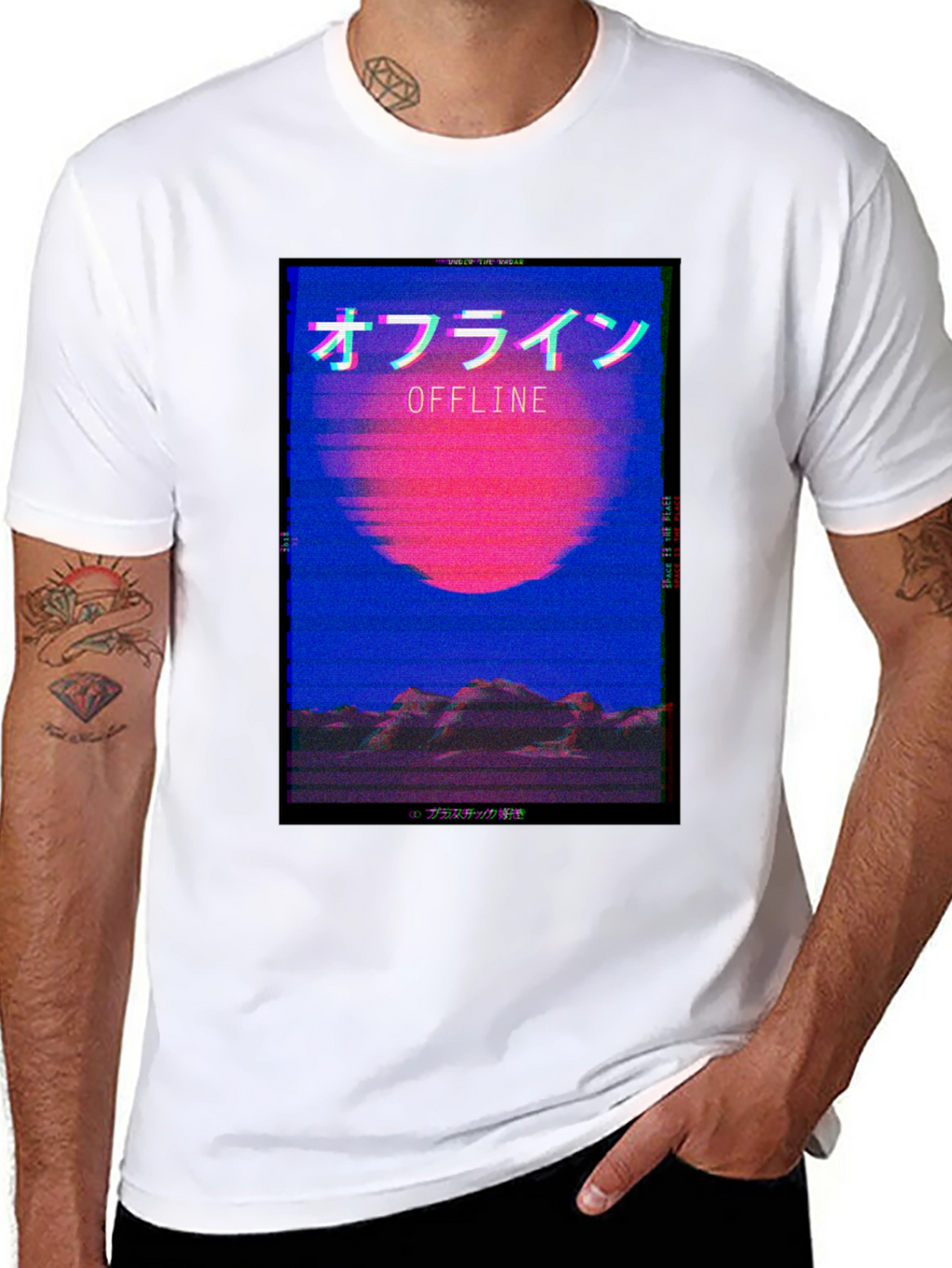 Offline Aesthetic T-Shirt - Vaporwave Style
