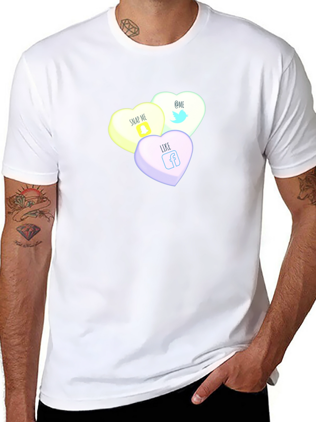 Social Media Candy Heart Tee