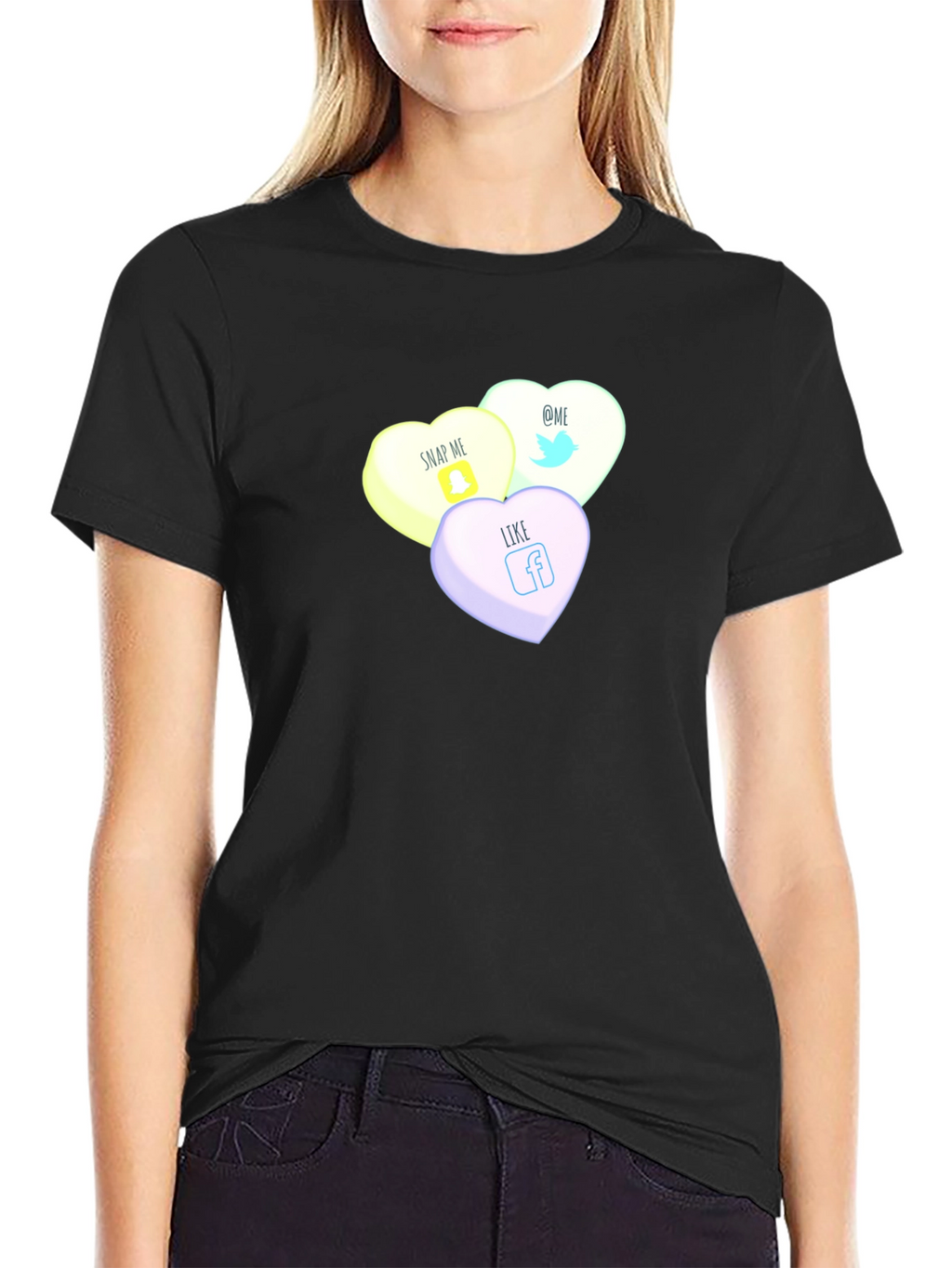 Social Media Candy Heart Tee