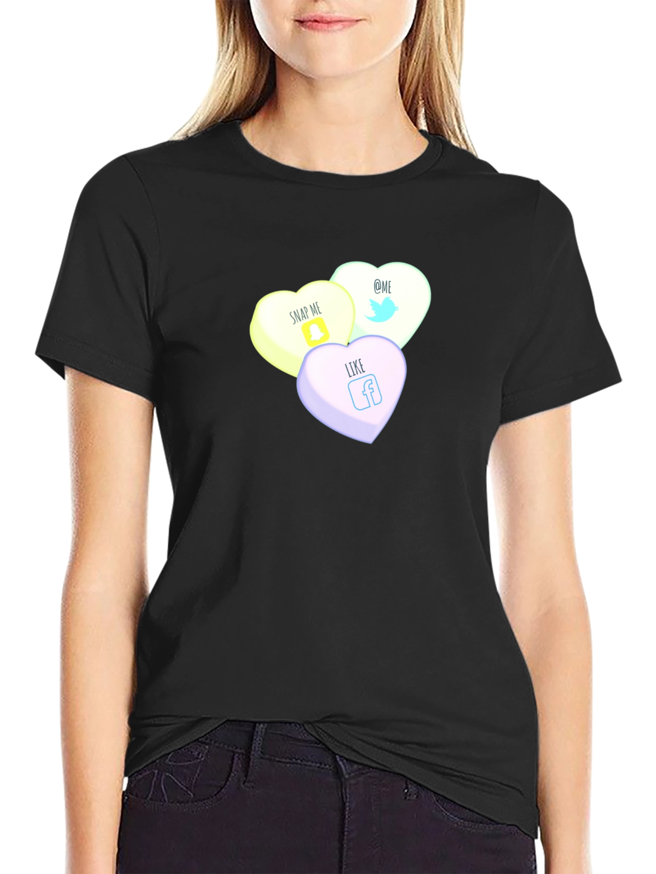 Social Media Candy Heart Tee
