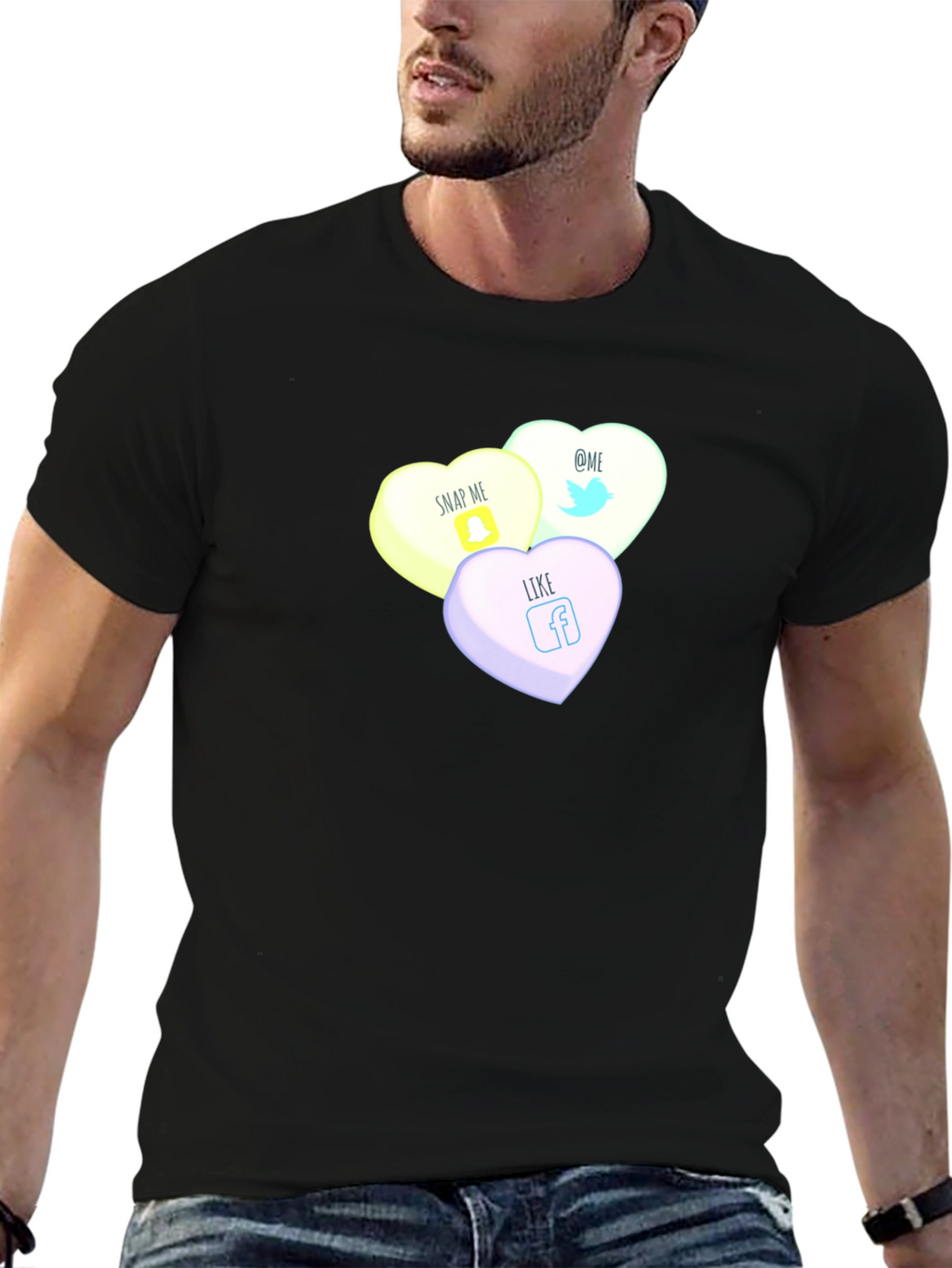 Social Media Candy Heart Tee