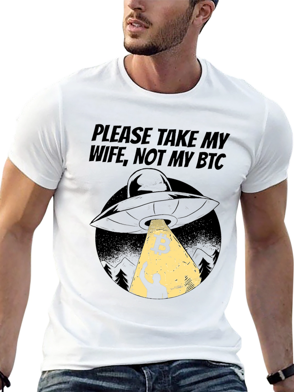 Bitcoin UFO Abduction T-Shirt