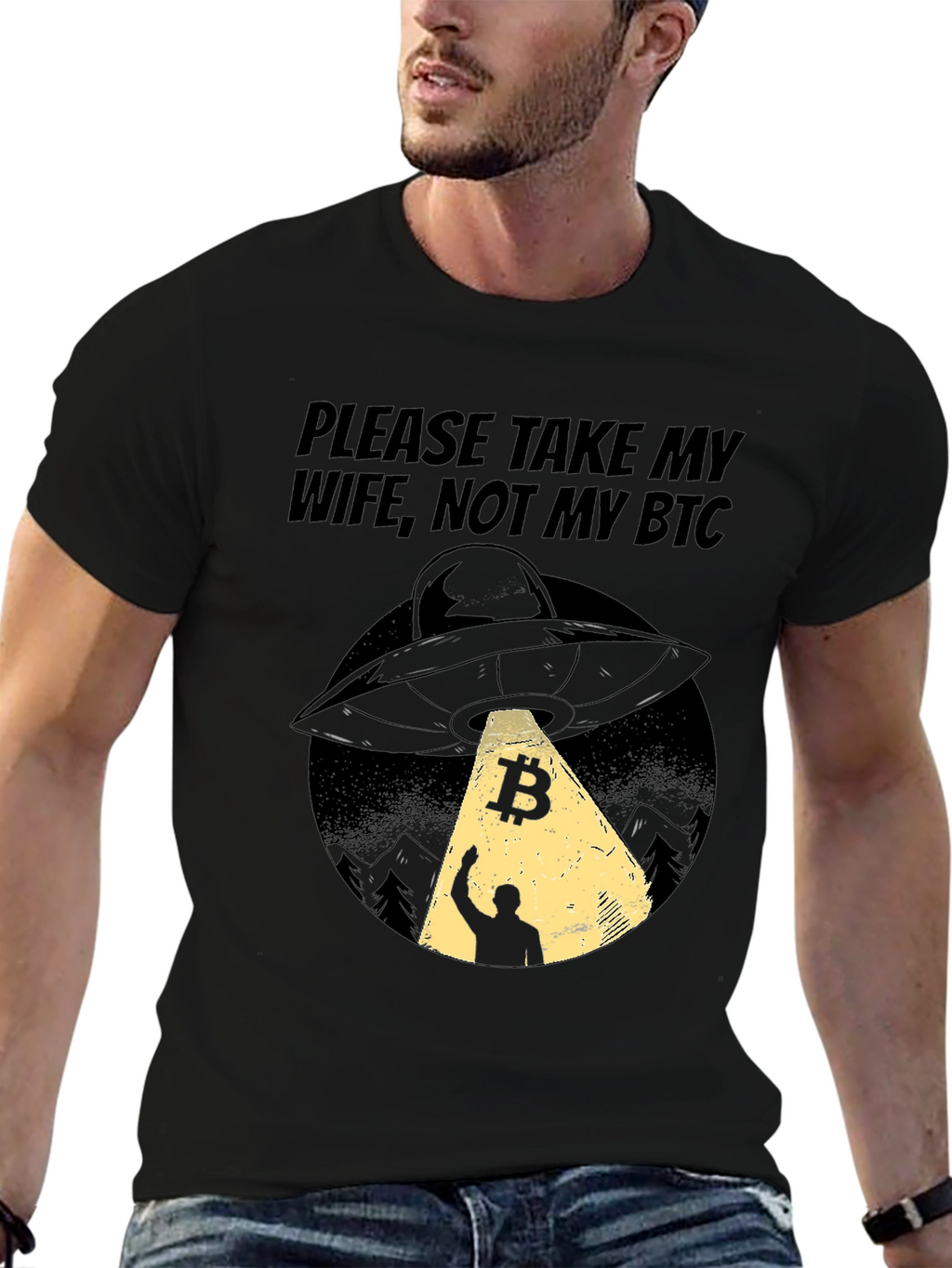 Bitcoin UFO Abduction T-Shirt