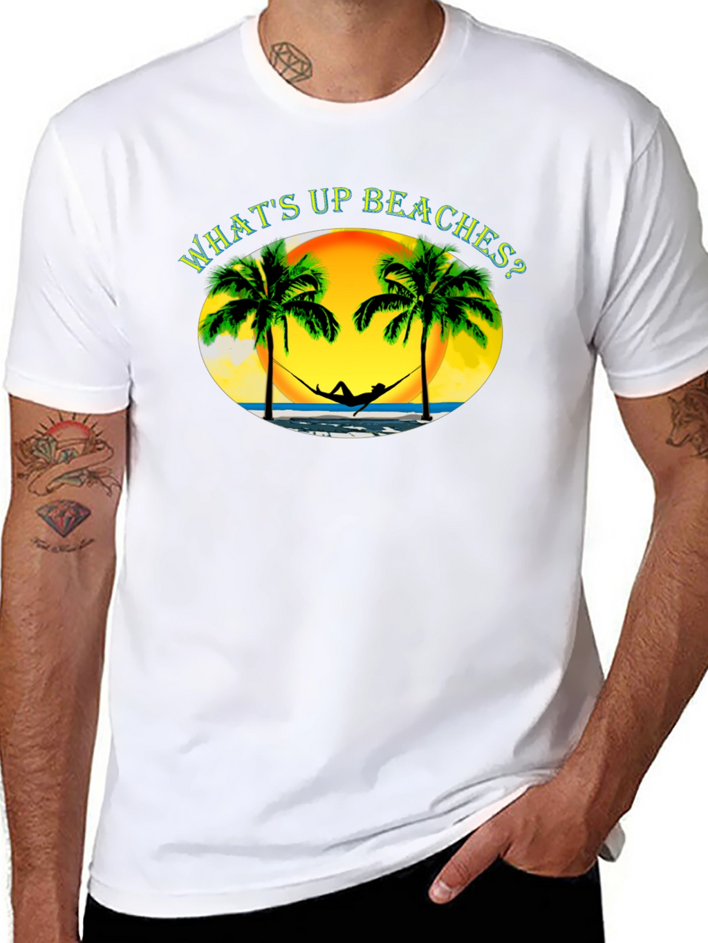 Whats Up Beaches? T-Shirt - Tropical Getaway