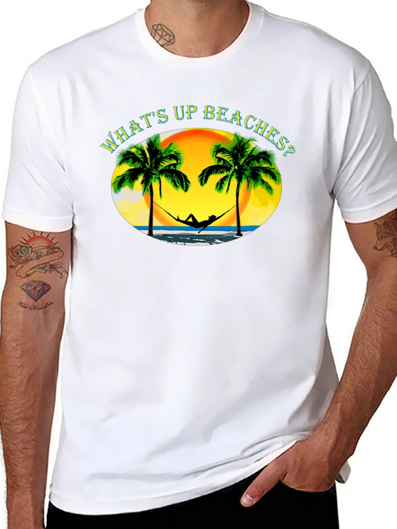 Whats Up Beaches? T-Shirt - Tropical Getaway
