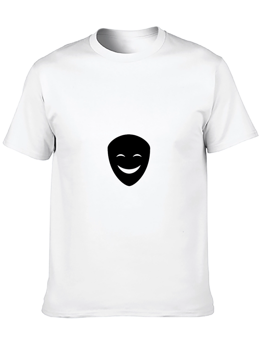 Mens Black Smiling Face Graphic Tee