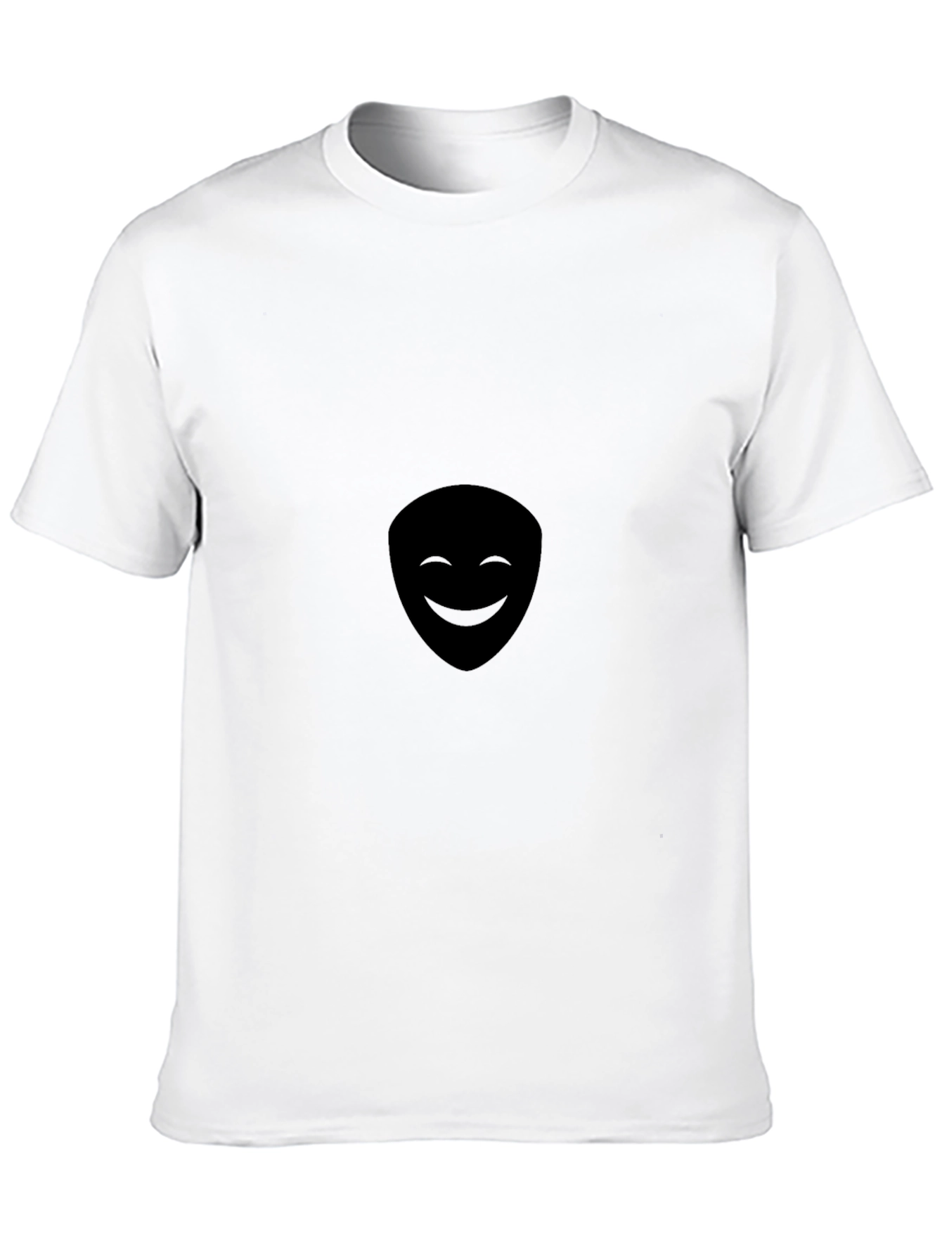 Mens Black Smiling Face Graphic Tee
