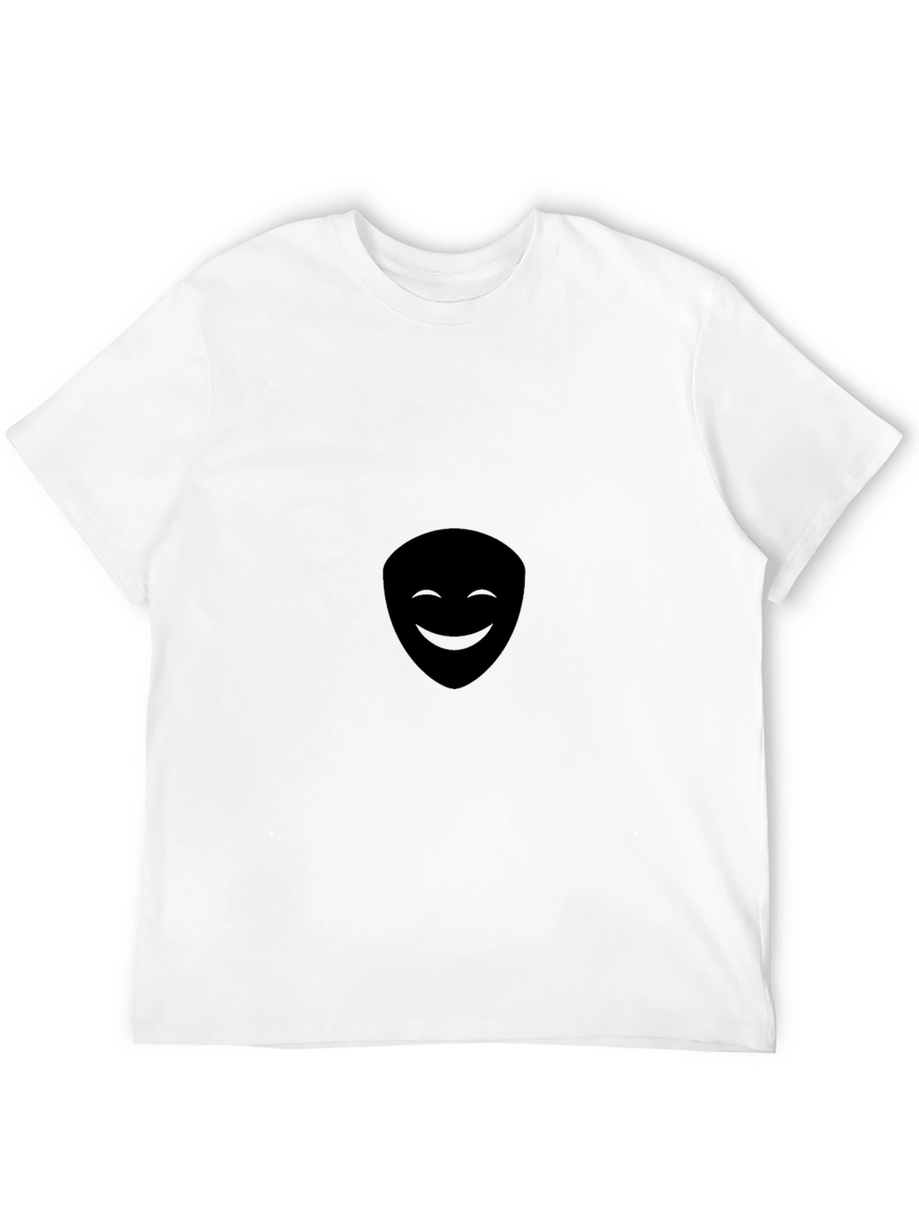 Mens Black Smiling Face Graphic Tee
