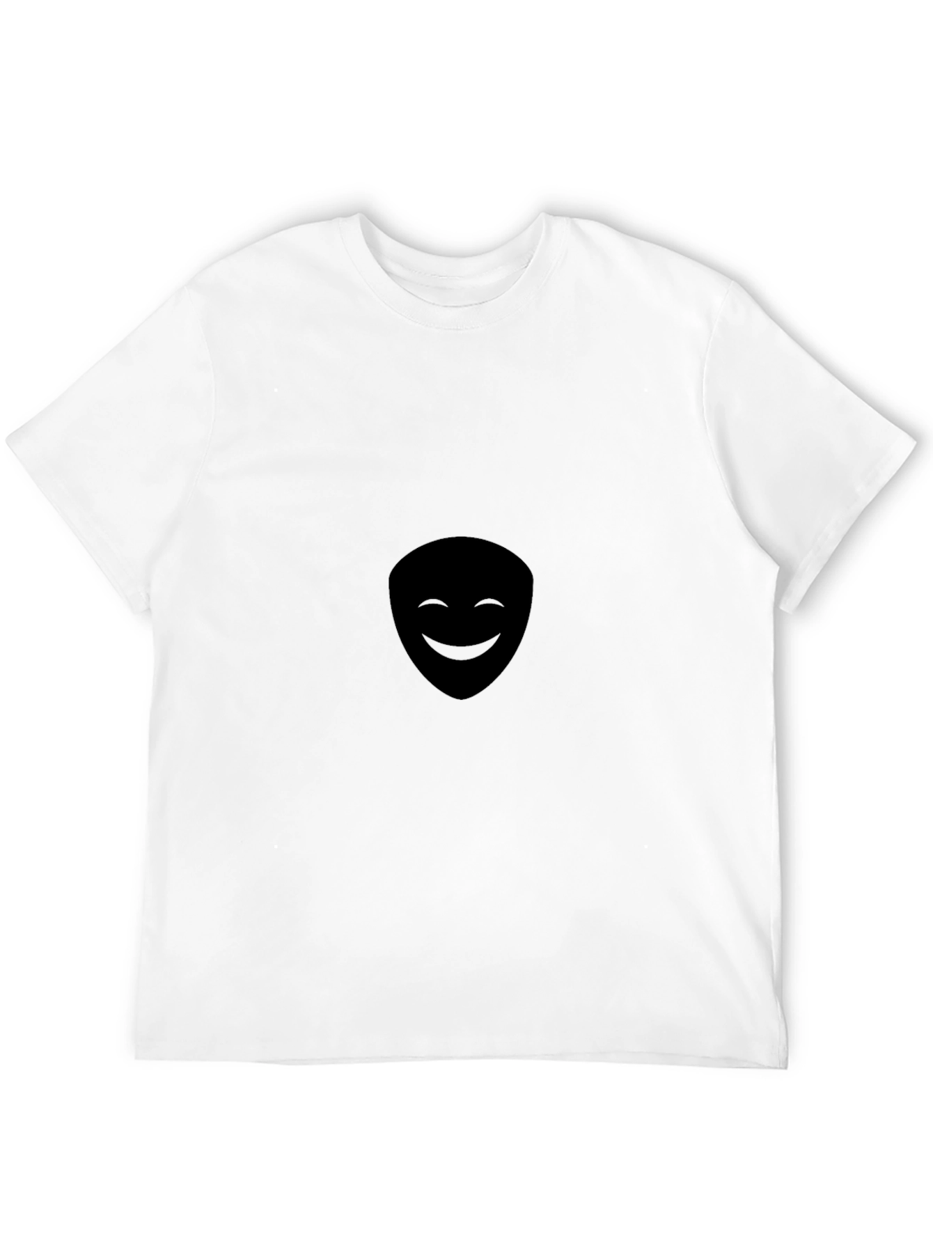 Mens Black Smiling Face Graphic Tee