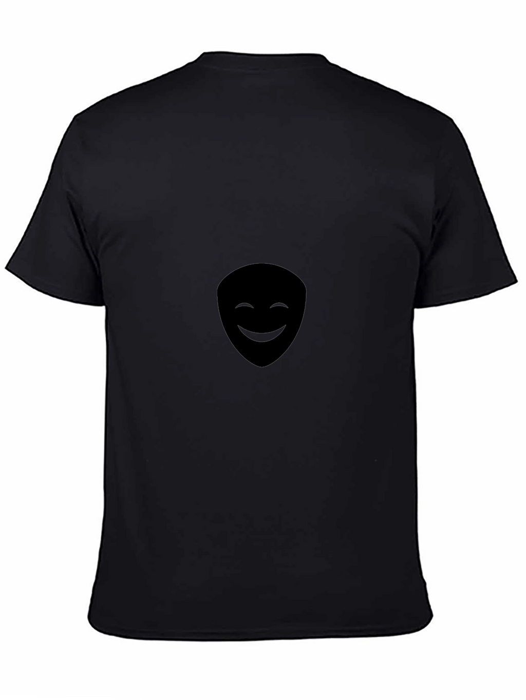 Mens Black Smiling Face Graphic Tee