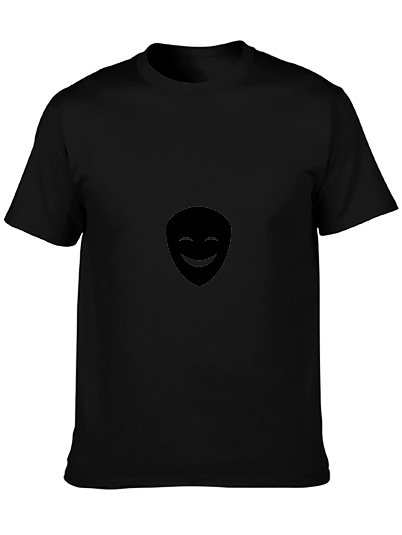 Mens Black Smiling Face Graphic Tee